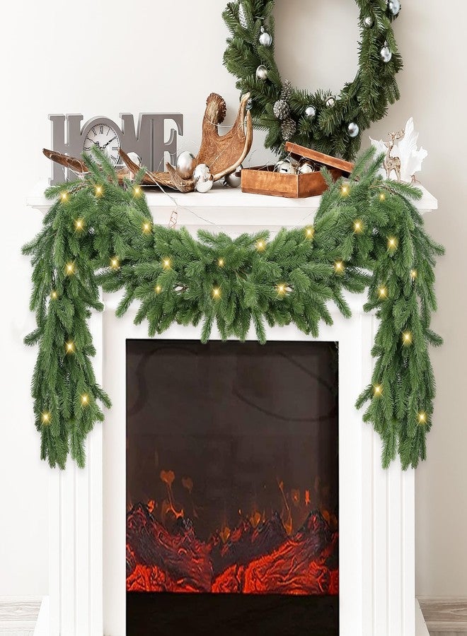 Sggvecsy 6.2Ft Christmas Norfolk Pine Garland Realistic Touch Artificial Pine Greenery Garland for Table Wall Mantle Indoor Fireplace Home Holiday Winter Xmas Decoration (2 Pack) - Image 1