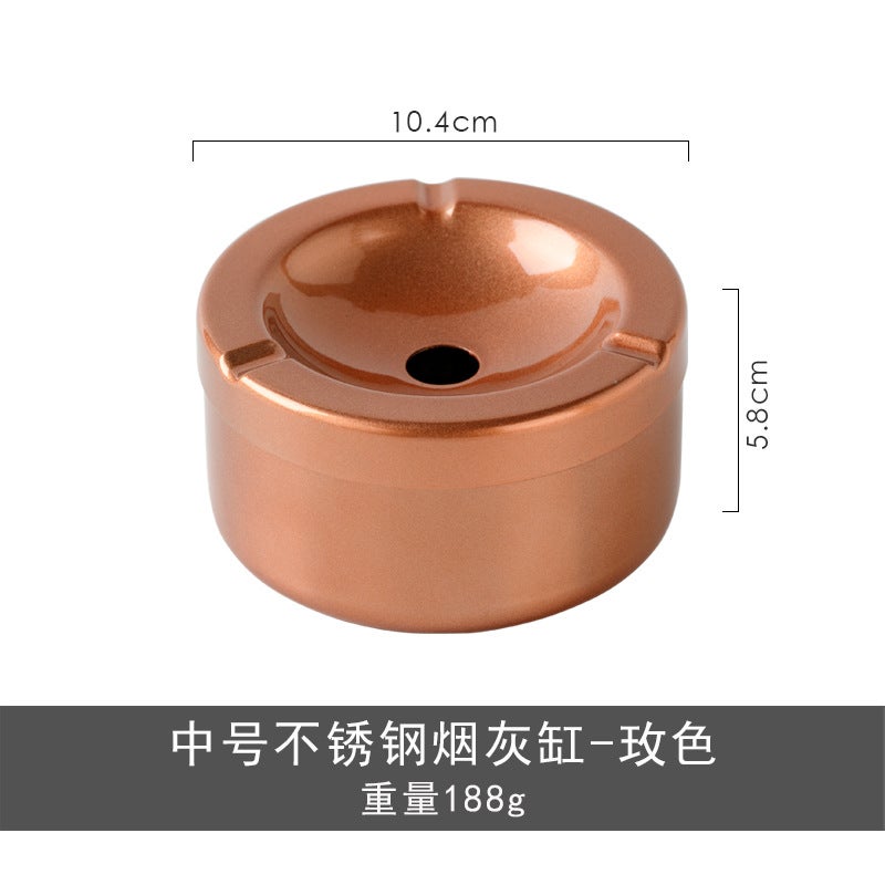Siwei European Style Thickeneded Stainless Steel Ashtray With Cover Creative Retro Style Home Commercial Can Be Logo - Image 1