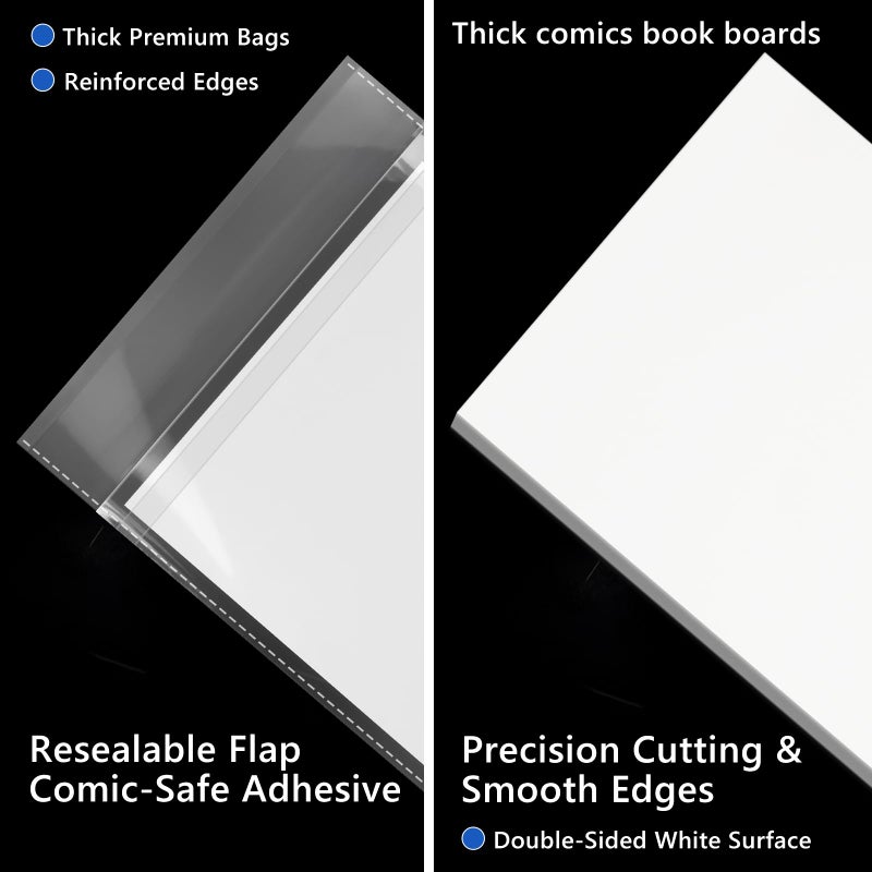 DEDC Magazine Bags and Boards â€“ Premade Resealable Sleeves with Acid-Free Backing Boards | Archival Clear Storage & Protection for Comics, Magazines & Collectibles (Premade Resealable, 50) - Image 4