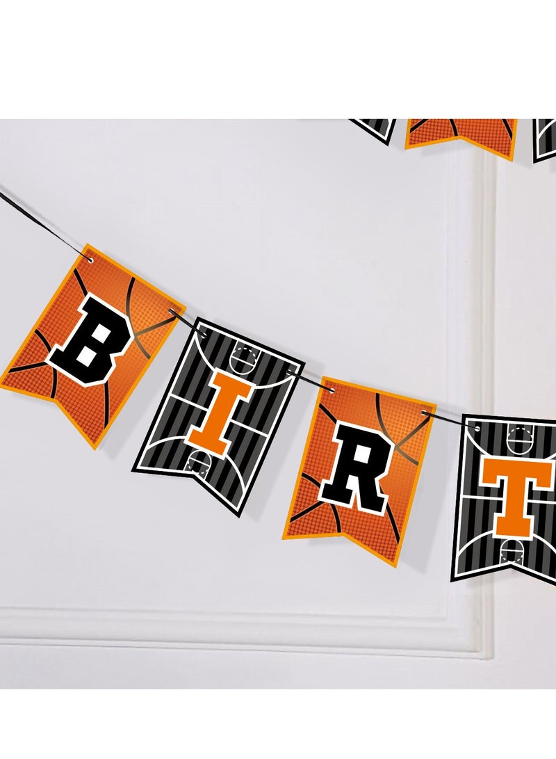 مجموعة ديكورات حفلة كرة السلة 49 قطعة - تتضمن أعلام، أغطية كيك، بالونات ولوازم لحفلات أعياد ميلاد الأولاد - Image 4