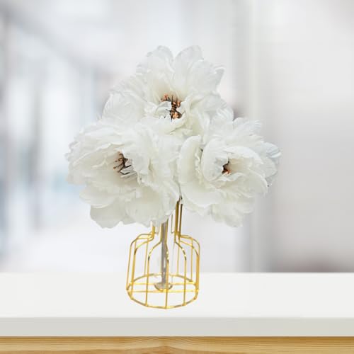CURATED CART 3-Piece White Peony Artificial Silk Big Flower Bouquet - Perfect for Wedding & Party Decor, Cake & Anniversary Centerpiece, Home & Office Decoration, Indoor Floral Arrangements - Image 5