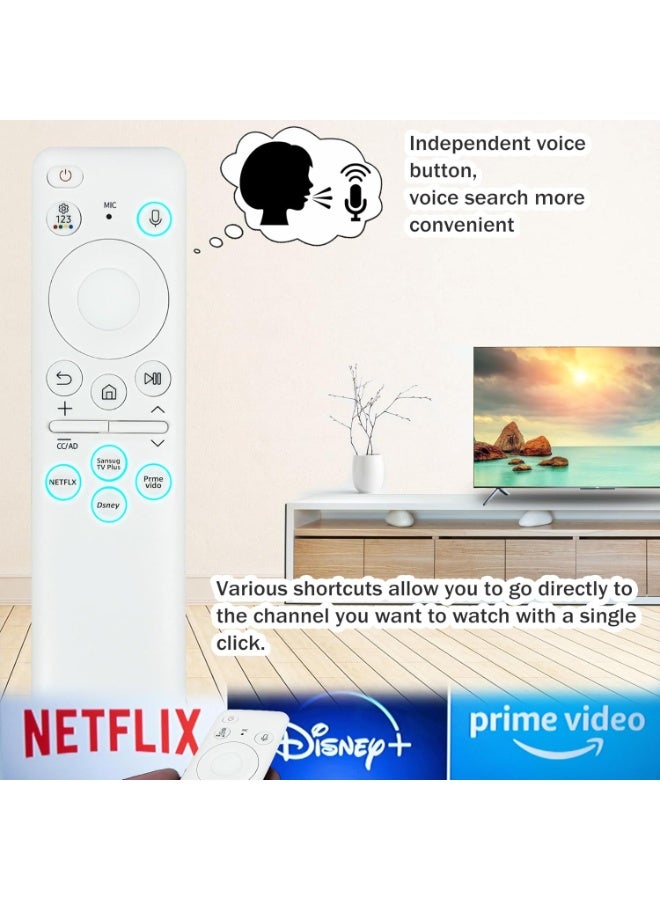 ELTRAZONE BN59-01432A TM2360E Solar Voice Remote – Compatible with Samsung Neo QLED 8K HDR, Frame & Crystal UHD Smart TVs (2023 Model) – White Eco-Friendly Remote with Solar Cell + USB-C Recharge, Bluetooth/IR, Built-in Voice Assistant, Supports BN59-01432D Replacement - Image 4