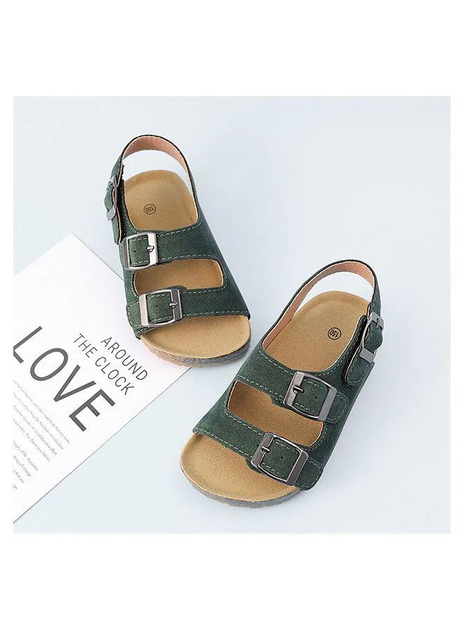 Mark & Mia Mark & Mia Hook & Loop Velcro Closure Sandals - Dark Green