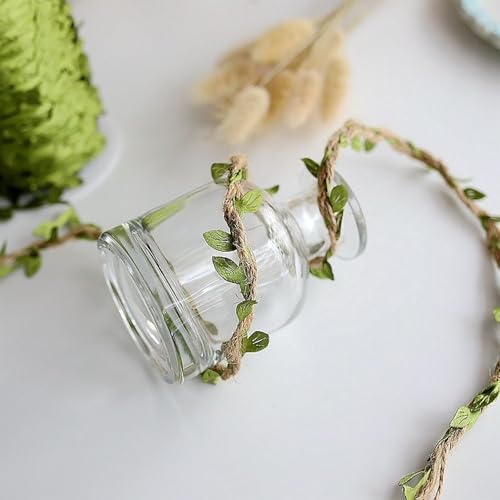 Zytiqt 2 Pack Artificial Leaves, Leaves Decoration Items, Green Vines for Decoration, 20m Long Fake Plants for Home Decor, Fake Leaves, DIY Wall Hanging, Wedding Party Crafts, Ribbon, Green Vines - Image 3