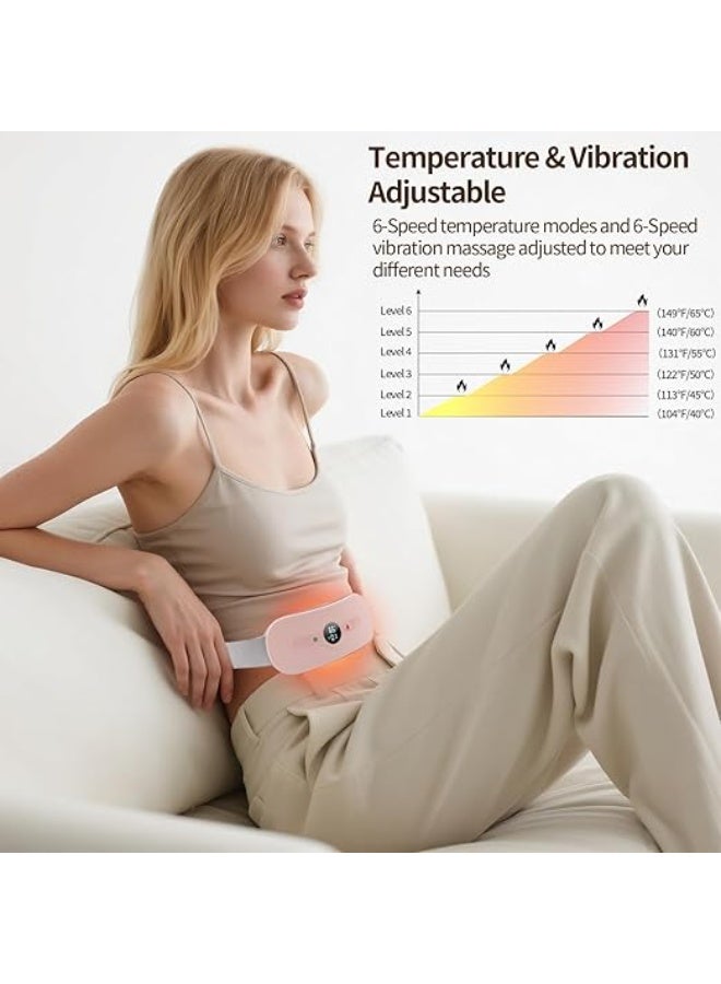 وسادة تدفئة لاسلكية لتخفيف تشنجات الدورة الشهرية وآلام الظهر والمعدة، جهاز كهربائي قابل للشحن مع 6 أوضاع حرارة للنساء - Image 5