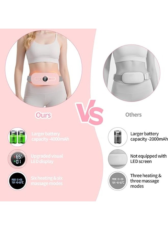 وسادة تدفئة لاسلكية لتخفيف تشنجات الدورة الشهرية وآلام الظهر والمعدة، جهاز كهربائي قابل للشحن مع 6 أوضاع حرارة للنساء - Image 3
