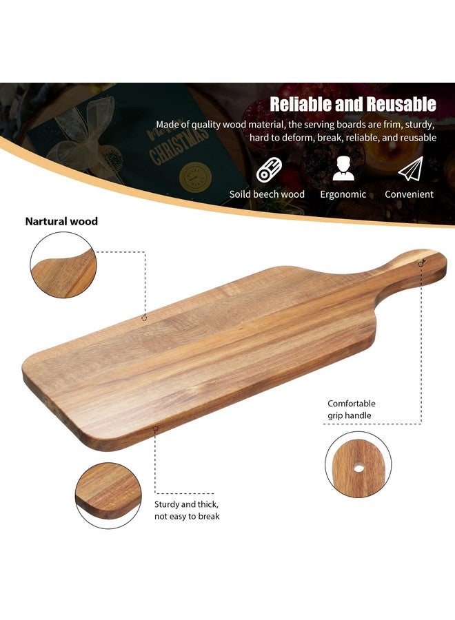 Rtteri 6 Pcs Acacia Wood Cutting Board with Handles Kitchen Thicken Chopping 17 x 6 Inch Wooden Charcuterie Serving Blank Boards Bulk for Engraving Wedding Housewarming Gift - Image 3
