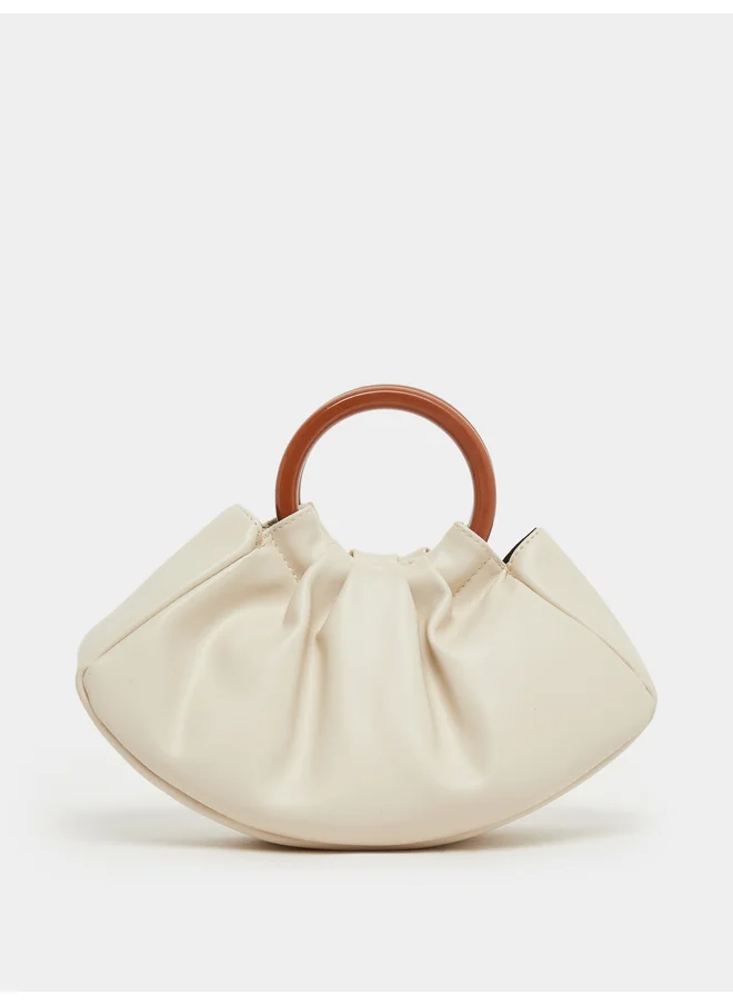 ستايلي Styli Pleated with Wooden Handle Handbag