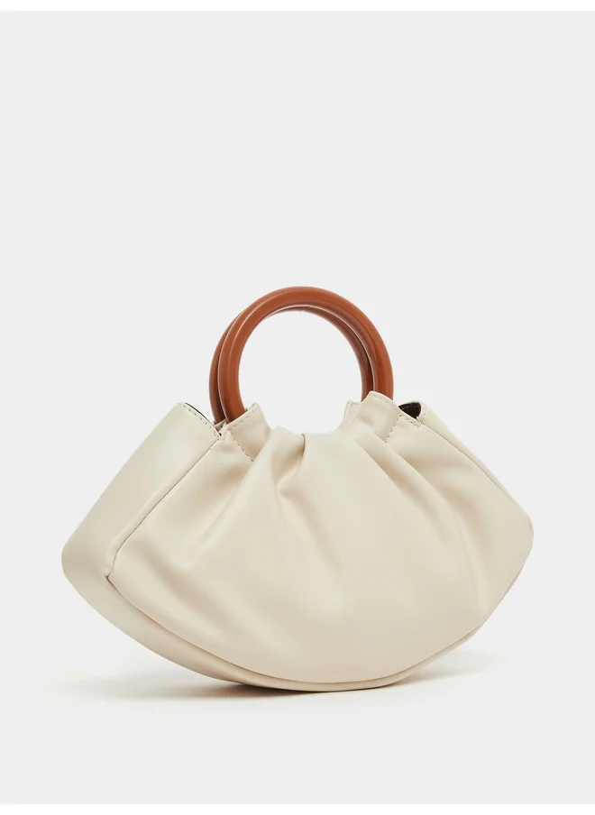ستايلي Styli Pleated with Wooden Handle Handbag
