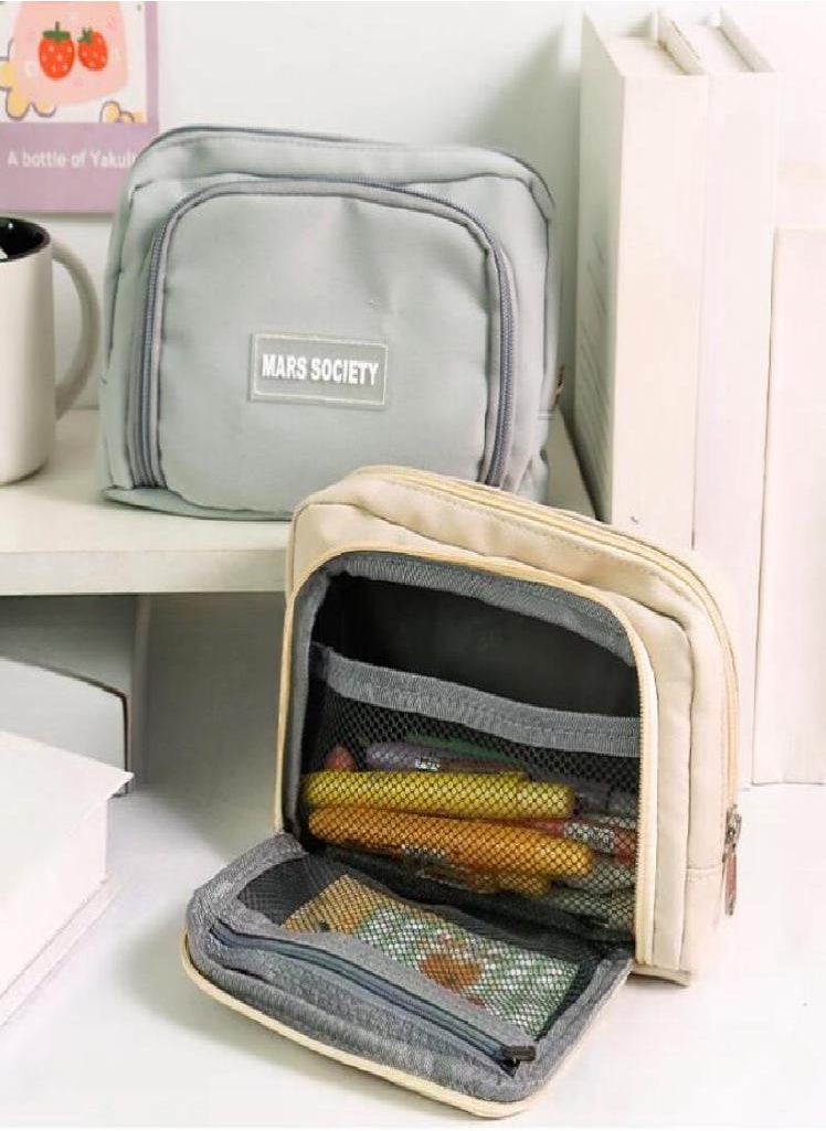 Eckek - Large Capacity Middle School and Primary School Students Pencil Case Double Pencil Case Simple Multi-functional Pencil Case Pencil Case - Image 1