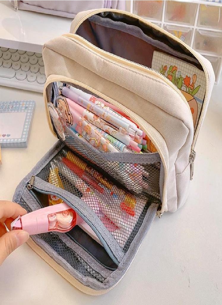 Eckek - Large Capacity Middle School and Primary School Students Pencil Case Double Pencil Case Simple Multi-functional Pencil Case Pencil Case - Image 1