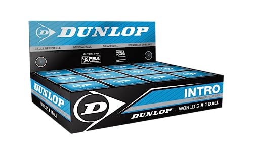 DUNLOP Squash Balls Intro Blue, 12 Balls, for Beginners and Hobby Players – Fast Speed - Image 1