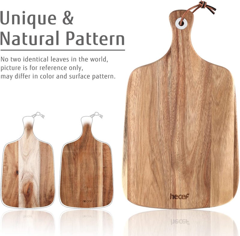 hecef Upgrade Bigger Cheese Board set of 4, a Acacia Wood Cheese Plate and 4 Pcs Knives, Charcuterie Platter Serving Tray for Appetizers - Image 5