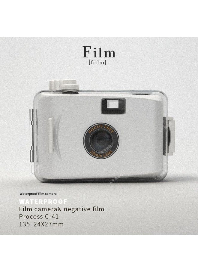 Generic Retro Fool Film Camera Non-Pole Film Machine Fool Machine Campus Camera Student Birthday Gift Female-Body Color:Official Standard Configuration-white White Shell Camera  - Image 1