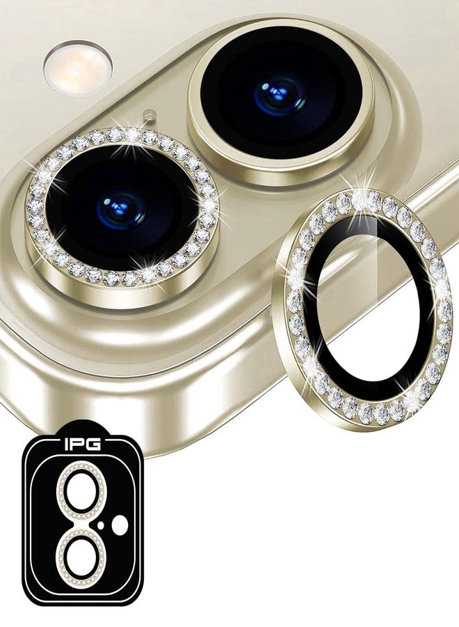 IPG ProLENS Diamond Frame Rhinestones Bling Camera Lens Protector for iPhone 16-16 Plus Alumina Silicate Tempered Class, HD Clarity, Scratch-Resistant, Individual Lens Cover for 16+DIAgold - Image 1