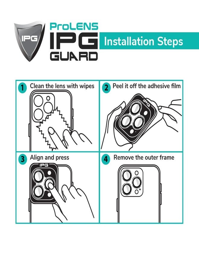 IPG ProLENS Diamond Frame Rhinestones Bling Camera Lens Protector for iPhone 16-16 Plus Alumina Silicate Tempered Class, HD Clarity, Scratch-Resistant, Individual Lens Cover for 16+DIAgold - Image 5