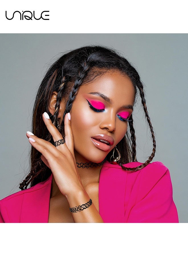 Unique 3 Pack Tattoo Necklace Set - Necklace Bracelet Ring - Stretchy Elastic Necklace - Unclasped Necklace - 90s Necklace 2000s Y2K Black Choker Fashion Vintage Jewelry - Classic Fashion Trend - Image 3