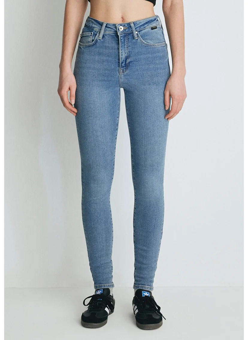 MAVI Blue Women Serenay Shaded Blue Gold Shape Jean Pants 100980-82194
