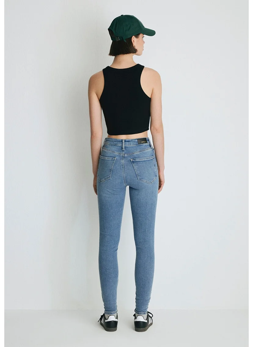 MAVI Blue Women Serenay Shaded Blue Gold Shape Jean Pants 100980-82194