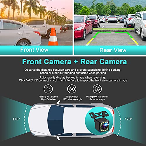SANPTENT Double Din Car Stereo with 7 Inch Touchscreen, Radio Audio Receiver, Compatible with Wired Apple CarPlay & Android Auto, Mirror Link Support, Bluetooth Hands-Free, Backup Camera, FM/USB/TF/AUX, 12V - Image 5