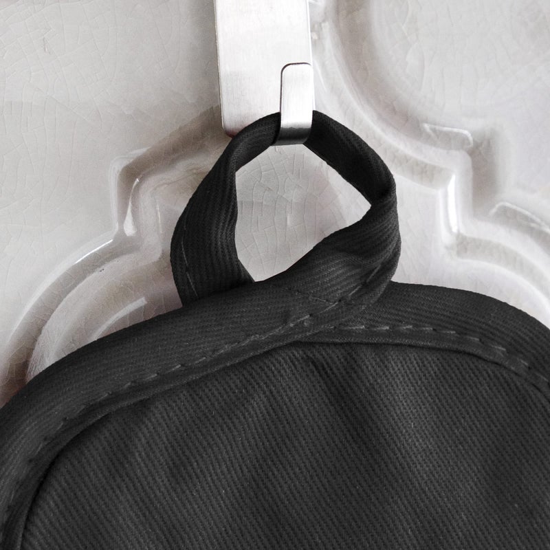 Ritz Premium Pot Holders & Heating Pads (4-Pack)  8.5"" x 5.5""  Heat Resistant  100% Cotton Terry-Looped Pocket  for Kitchen and Barbeque  Black - Image 3