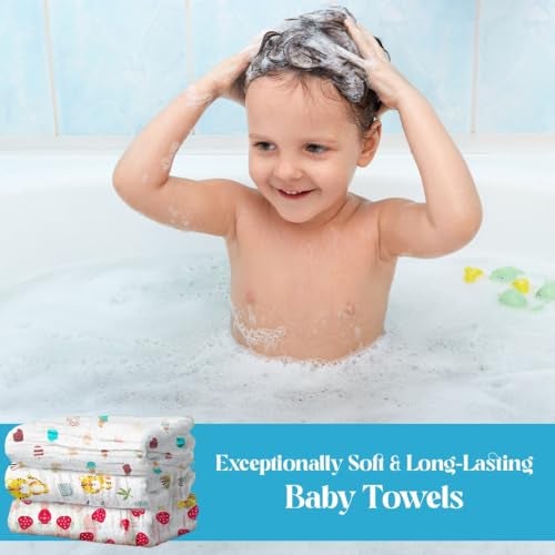 TONY STARK Muslin Cotton Bath Towel for Babies | Extra Thick, 6-Layer, Super Soft & Highly Absorbent Towel for Newborns, Kids, Boys & Girls (Random Print, Pack of 1, Size 50x110 cm) - Image 4
