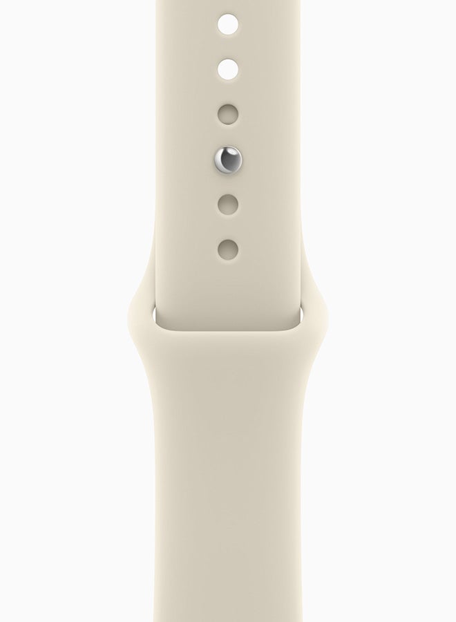 Apple Watch SE 3 GPS 44mm (Middle East Version) Aluminium Case with Sand Sport Band - S/M Starlight - Image 3