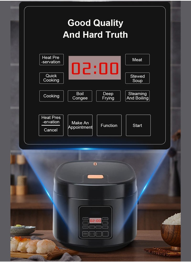 SILVER CREST - 5 Liters - Electric Rice Cooker, 8 In 1 Instant Programmable, 700 Watts, 12 Smart Programs TK-108 Black - Image 1