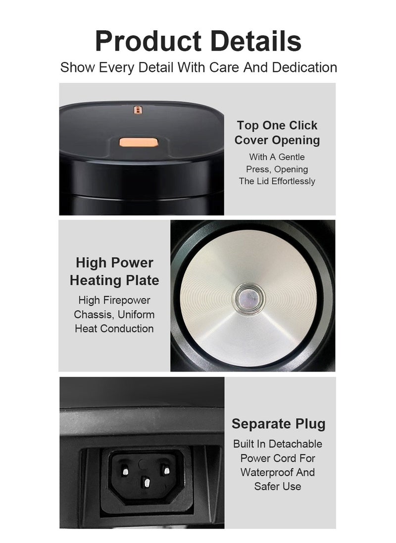 SILVER CREST - 5 Liters - Electric Rice Cooker, 8 In 1 Instant Programmable, 700 Watts, 12 Smart Programs TK-108 Black - Image 1