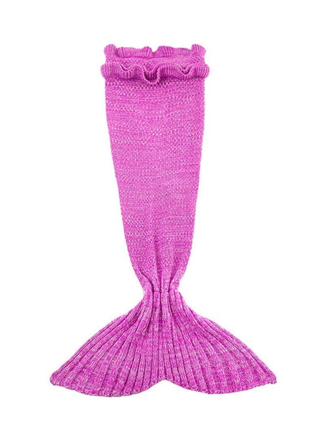 نيبمينينت Crochet Mermaid Tail Blanket Cotton Pink - Image 1