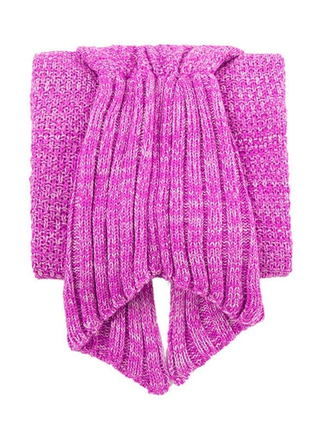 نيبمينينت Crochet Mermaid Tail Blanket Cotton Pink - Image 3