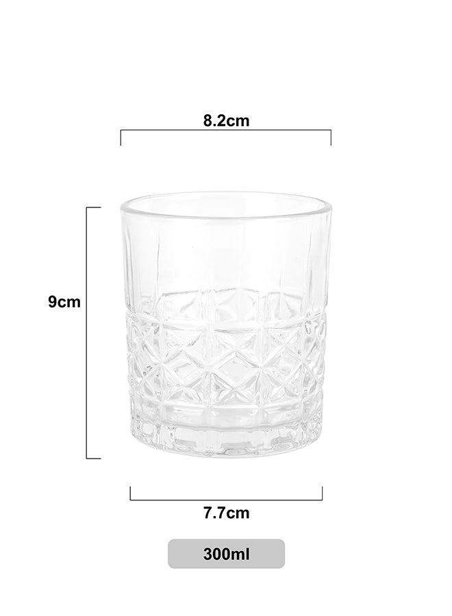 Ollieroo كؤوس ويسكي قديمة مزخرفة - كوب زجاجي متين سعة 300 مل للكوكتيلات، الماء، العصير، البيرة، النبيذ - مجموعة زجاجية خاصة، أدوات مائدة، آمنة للغسالة - Image 4