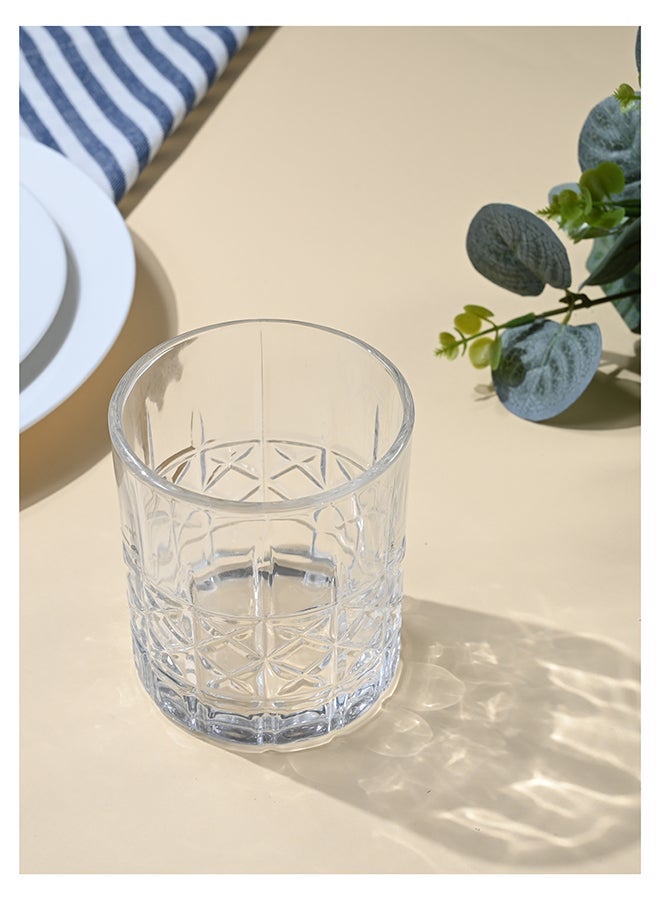 Ollieroo كؤوس ويسكي قديمة مزخرفة - كوب زجاجي متين سعة 300 مل للكوكتيلات، الماء، العصير، البيرة، النبيذ - مجموعة زجاجية خاصة، أدوات مائدة، آمنة للغسالة - Image 2
