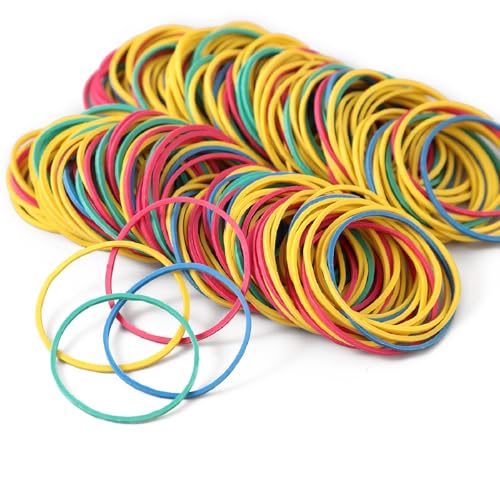 ZZJMCH 500Pcs 1.5in Color Rubber Bands Stretchable Rubber Elastics Bands General Purpose Elastic Stretchable Bands Sturdy Rubber Bands for Home, Office, School, Stationery Supplies (Multi Color) - Image 3