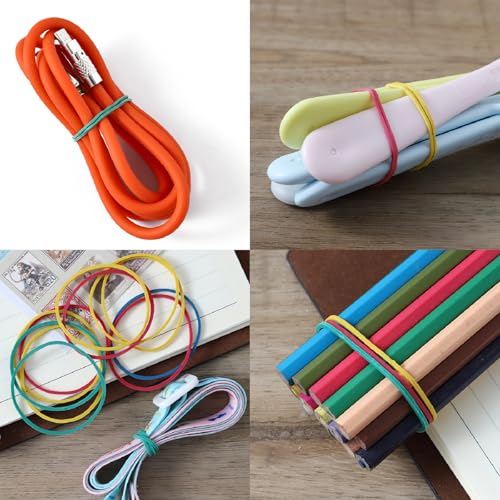 ZZJMCH 500Pcs 1.5in Color Rubber Bands Stretchable Rubber Elastics Bands General Purpose Elastic Stretchable Bands Sturdy Rubber Bands for Home, Office, School, Stationery Supplies (Multi Color) - Image 4