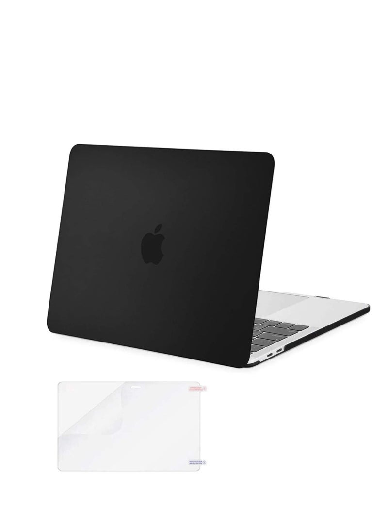 2 in  1 Compatible with 2022 M2 MacBook Pro 13 Inch Case 2021 2020 M1 A2338 A2289 A2251 A2159 A1989 A1706 A1708, Hard Shell Case  Keyboard Cover for Mac Pro 13 Touch Bar--Matt Black - Image 1