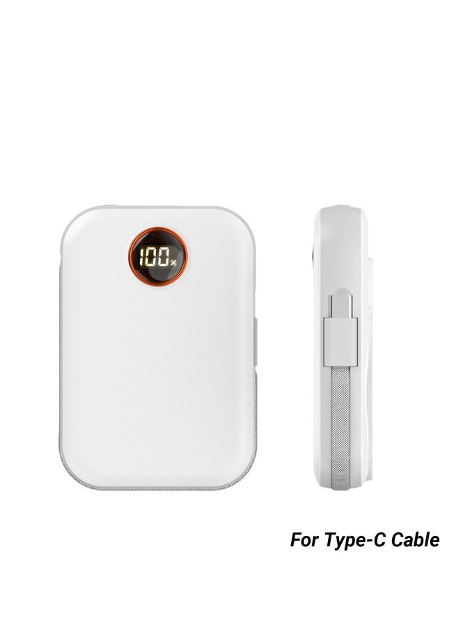 GULFLINK Fast Magnetic Portable Power Bank with Typec Cable 10000mah White - Image 1
