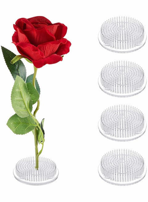 Clear Plastic Flower Frog Vase - Round Floral Arranger Tool for DIY Plant Decoration & Home Crafts