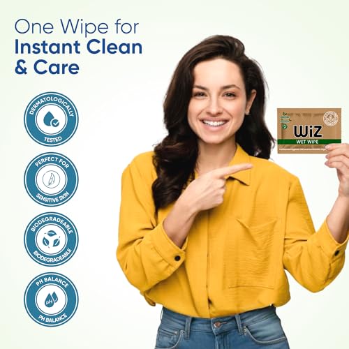 Wiz Single Refreshing Wet Wipes (Pack of 200) | Purified and Hygienic | Soft, Comfortable, Highly Absorbent | Alcohol-Free, Paraben-Free, Eco-Friendly, Biodegradable, pH Balanced - Image 4