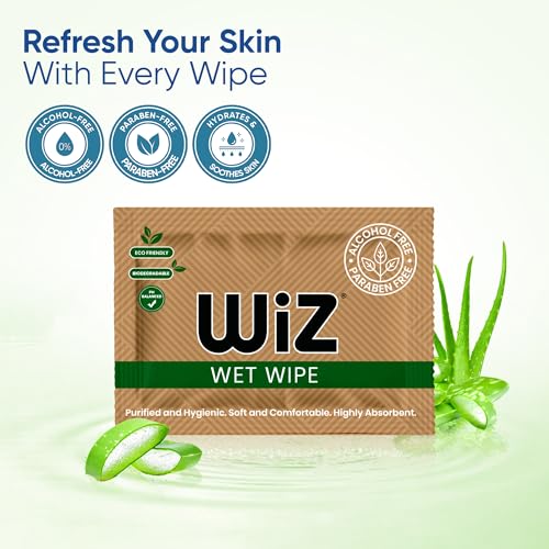 Wiz Single Refreshing Wet Wipes (Pack of 200) | Purified and Hygienic | Soft, Comfortable, Highly Absorbent | Alcohol-Free, Paraben-Free, Eco-Friendly, Biodegradable, pH Balanced - Image 2