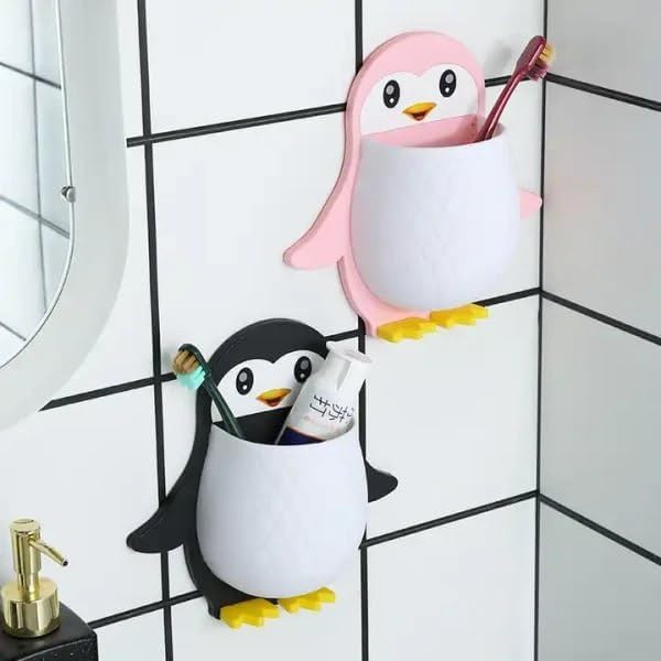 Pamidhar Pamidhar Toothbrush Holder Penguin Wall Mounted Storage Rack, Pens, Kitchen Chopsticks, Bathroom, Living Room Remote Control Storage Multicolor (Pack of 1) - Image 5