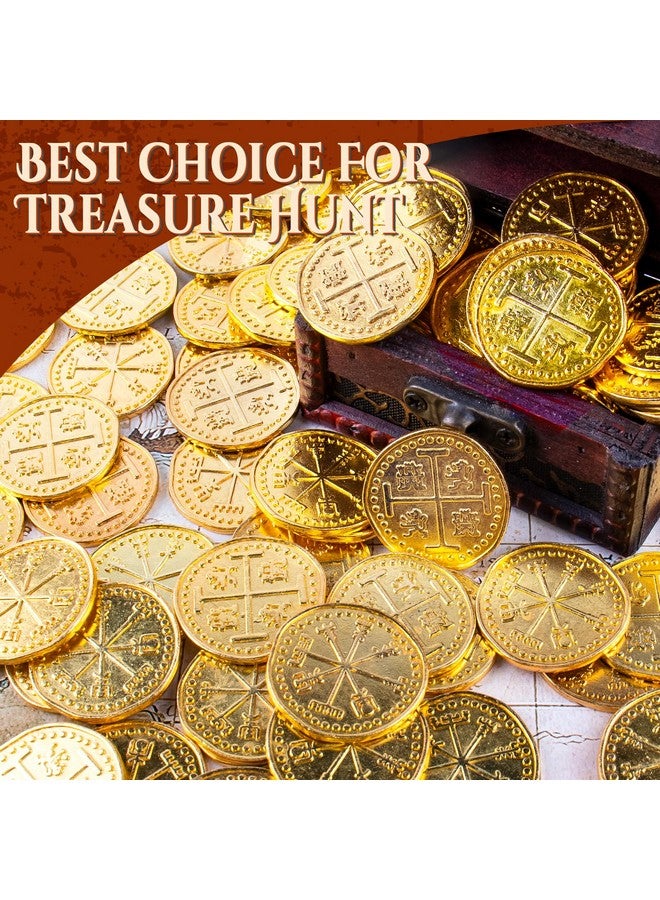 Byhoo Metal Pirate Coins, 30 Gold Treasure Coins Set, Metal Replica Spanish Doubloons, Pirate Treasure Chest Fake Coins Tokens, Realistic Money Imitation For Cosplay Toys Board Games - Image 2