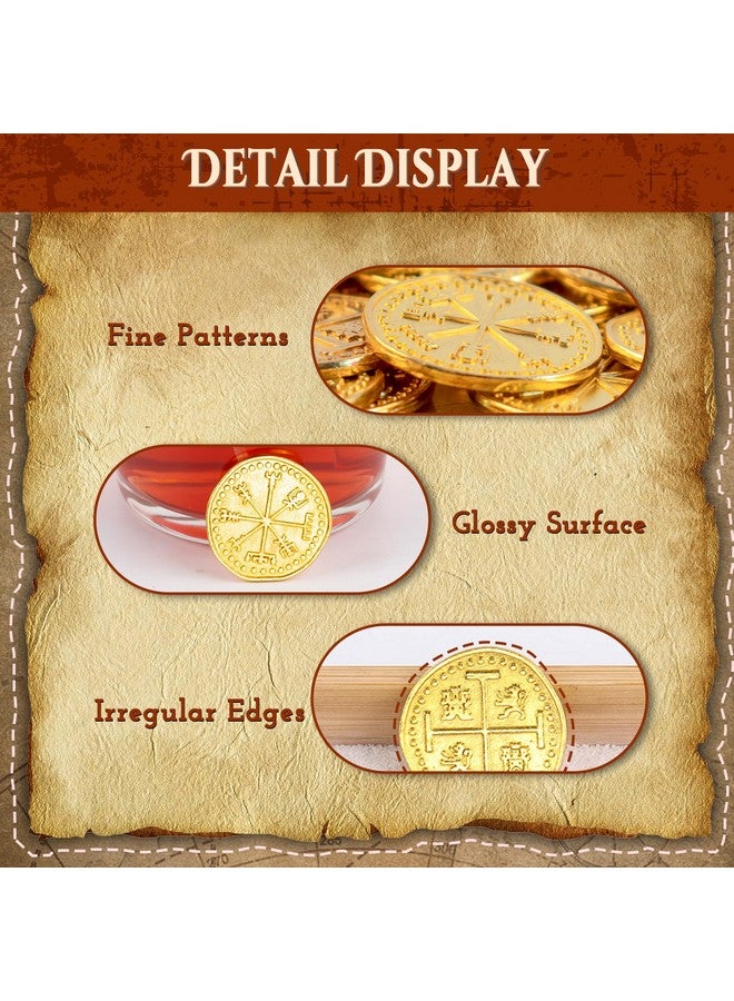 Byhoo Metal Pirate Coins, 30 Gold Treasure Coins Set, Metal Replica Spanish Doubloons, Pirate Treasure Chest Fake Coins Tokens, Realistic Money Imitation For Cosplay Toys Board Games - Image 3