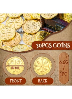 Metal Pirate Coins, 30 Gold Treasure Coins Set, Metal Replica Spanish Doubloons, Pirate Treasure Chest Fake Coins Tokens, Realistic Money Imitation For Cosplay Toys Board Games - pzsku/Z89E8778DF49587BE7677Z/45/_/1732775840/a734158c-952e-40be-9c85-3283ba144e90