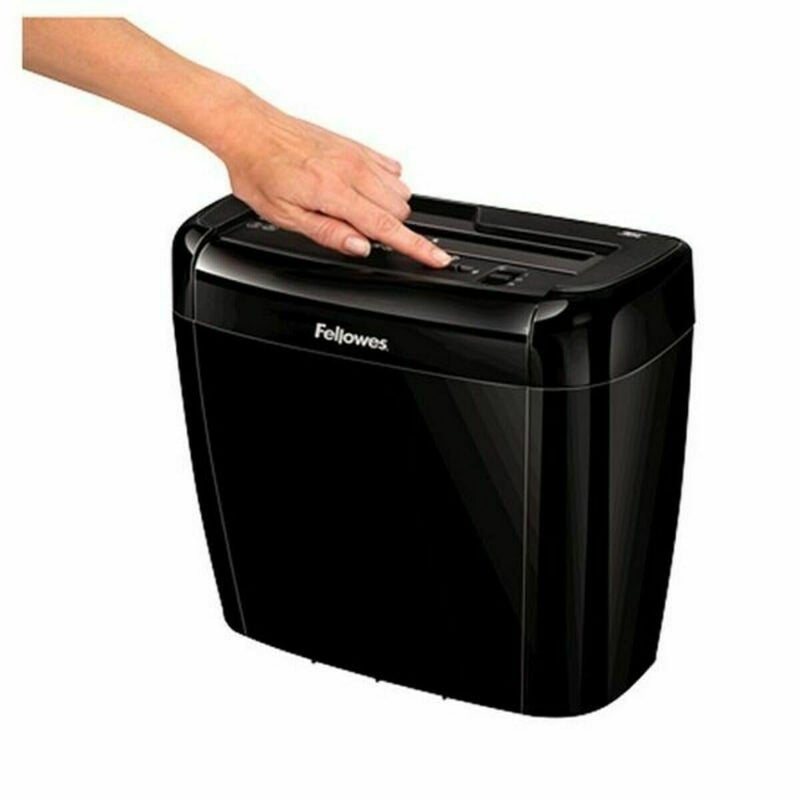 Fellowes Powershred 36C Paper Shredder, 6 Sheet Cross Cut with Safety Lock & 12 Litre Bin - Security Level P4 - Black - Image 1