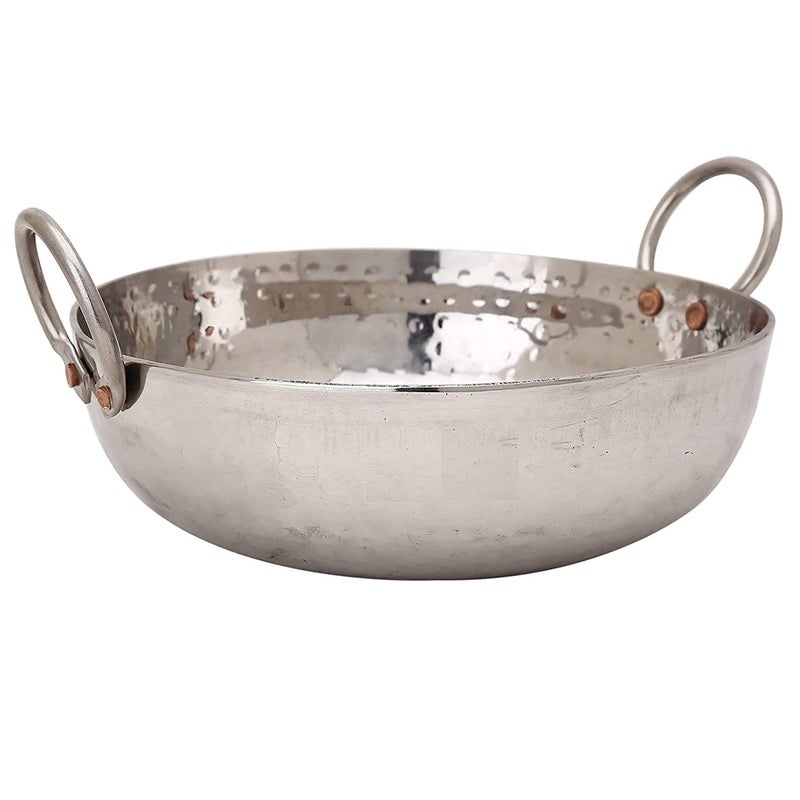 KC Sandwich Bottom Heavy Guage Stainless Steel Hammered Kadhai Cookware(3500 ML) - Image 4