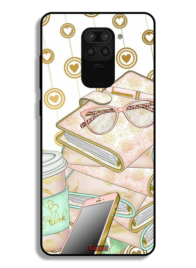 Tolwak Xiaomi Redmi Note 9 Protective Case Cover Glasses On Books - Image 2
