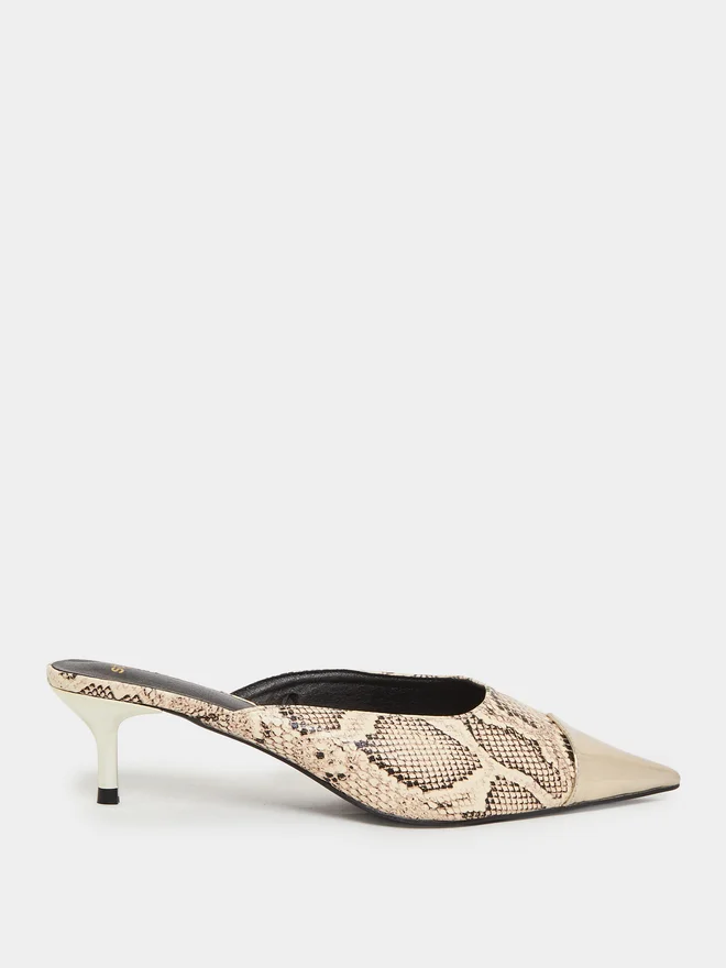 Styli Animal Print Slip On Cap Toe Mules