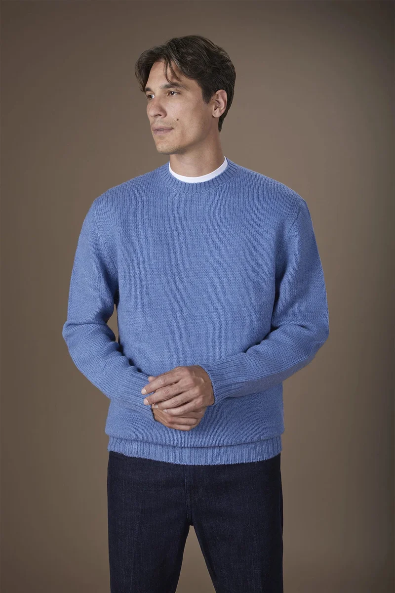 Men's crew neck jumper - Cerulean
