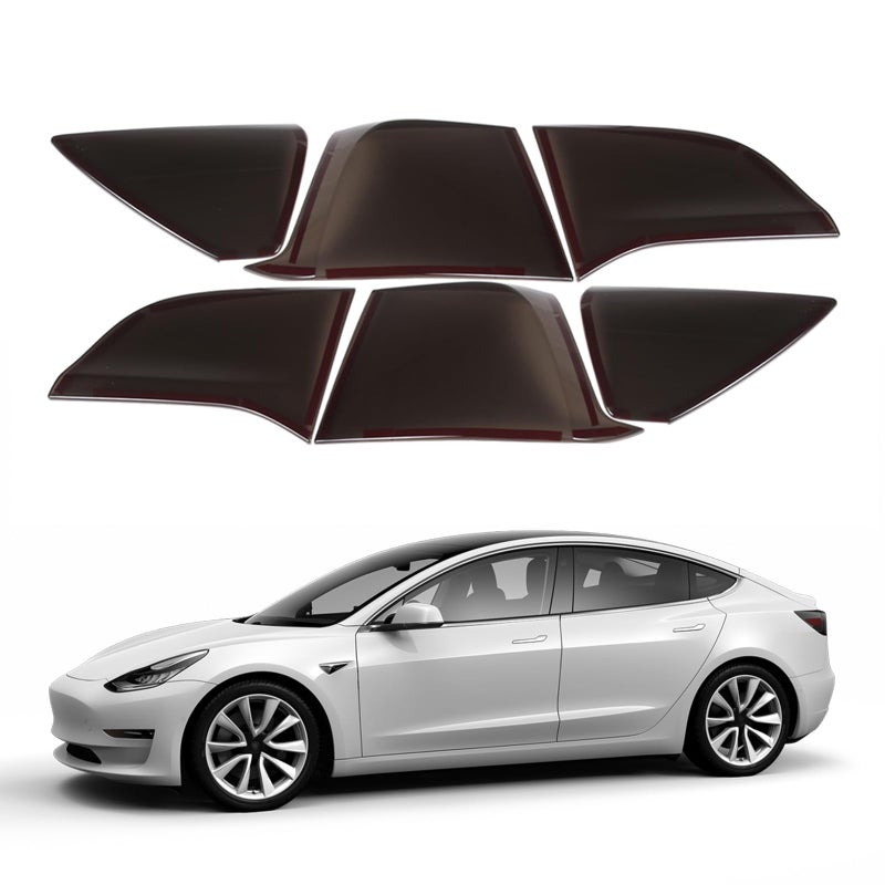 Rear Tail light Cover Compatible with Tesla Model 3Y 20172023 Accessories Blackout Tail Brake Light Guard Cover Bezels Reverse Tail Lamp Shell Shade Smoked Rear Headlight Protection Cover ABS